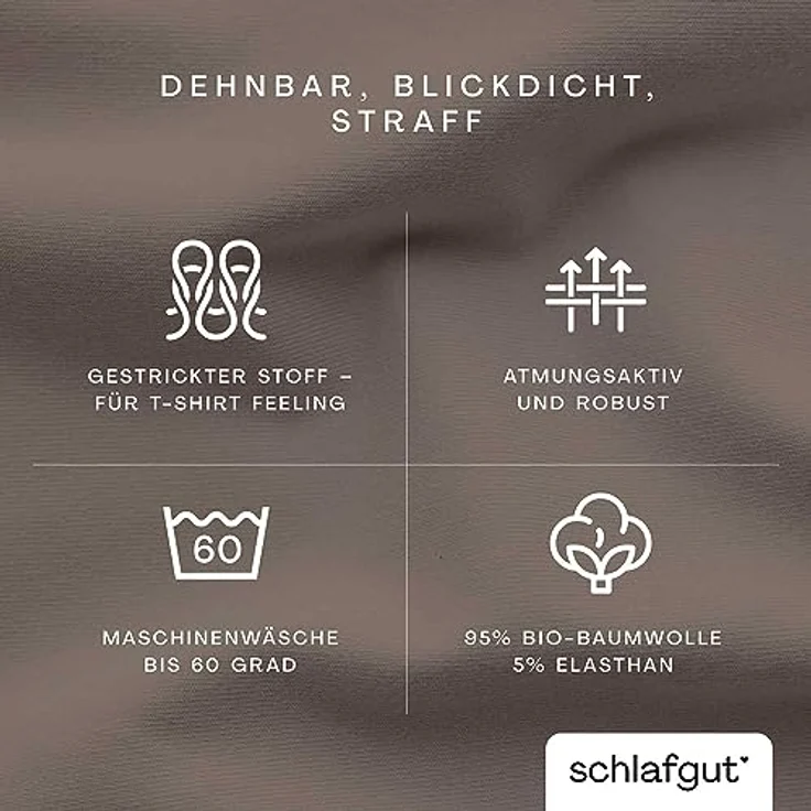 Schlafgut Spannbetttuch Pure, Sand, 120-130x200-220 cm, Oeko-Tex® zertifiziert, bügelfrei, weich und anschmiegsam, perfekt für Allergiker – Bild 3