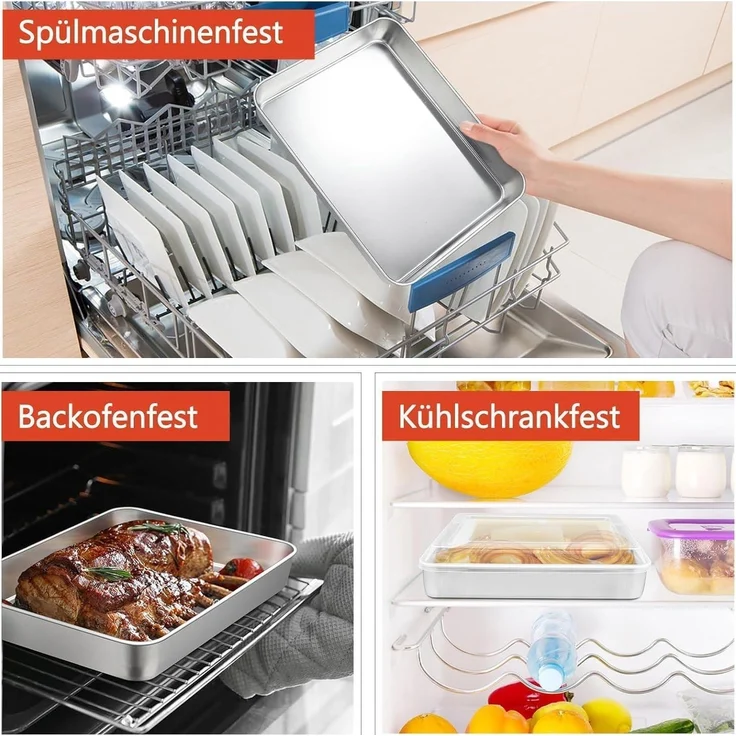 Homikit Edelstahl Backblech mit Deckel 26,5x20,5x4,7 cm Ghostwriter – Bild 5