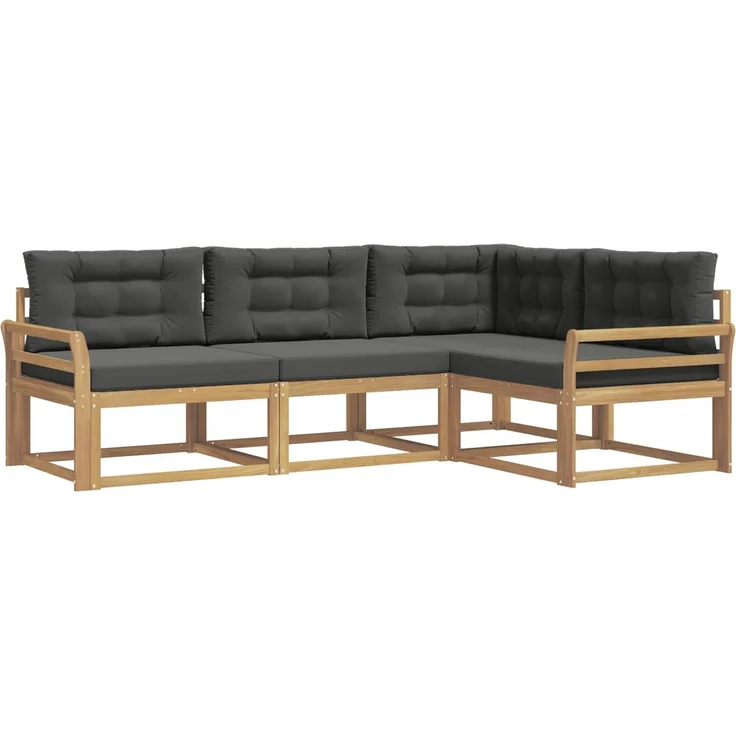 vidaXL Outdoor-Sofagarnitur 4 stk. Weiß und Anthrazit 3386376 – Bild 2