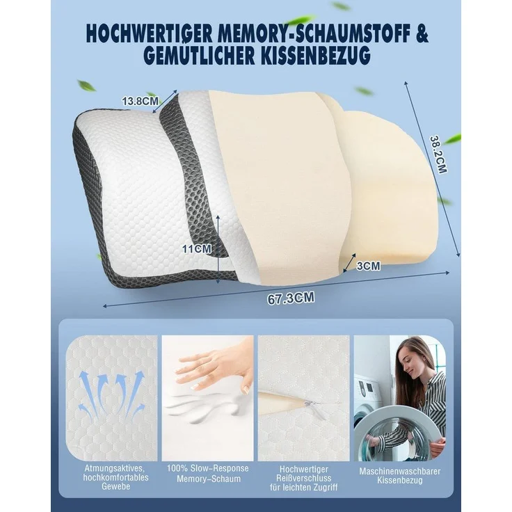 Esun Kissenbezug Kissenbezug für IDEA Nackenkissen Kissen mit Kühl- und Wärmeeffekt, Kopfkissenbezüge nur für IDEA-Kissen – Bild 3