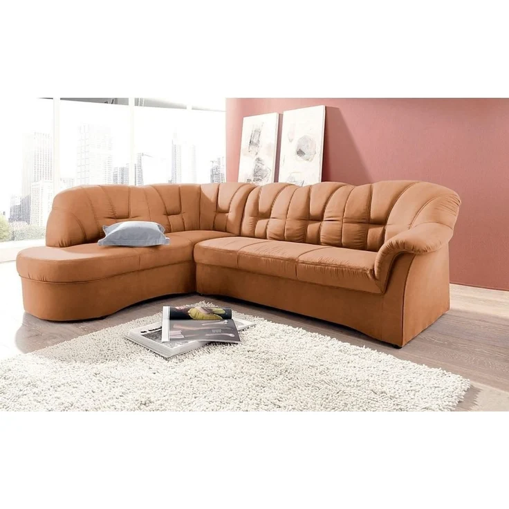 DOMO collection Ecksofa Papenburg, zeitlose Rückensteppung, elegante Armlehne, L-Form, mit Ottomane, wahlweise mit Bettfunktion, OTTOs Choice – Bild 3