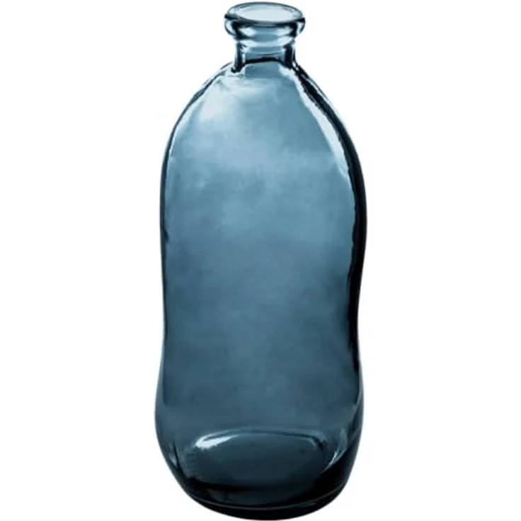 Atmosphera Vase Dame Jeanne, recyceltes Glas, sturmblau, H 73 cm