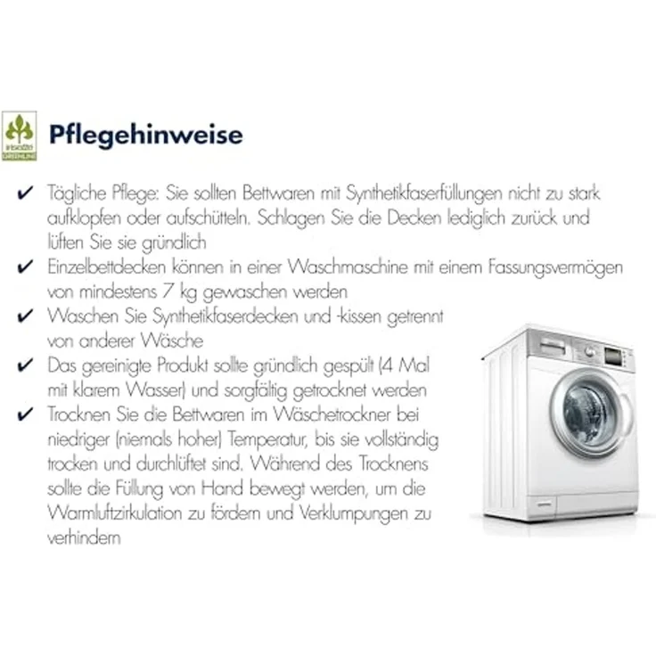 Irisette Greenline 'Aerelle Blue' Faser Steppbett Leicht 200x200 cm – Bild 5