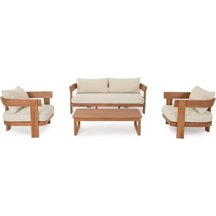 Gartencouchtisch Arova aus Teakholz, modern skandinavisch, braun, rechteckig – Bild 4