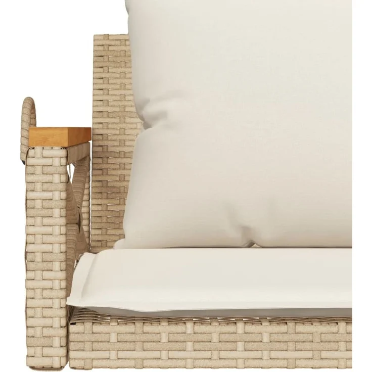 vidaXL Hängebank mit Kissen Beige 109x62x40 cm Poly Rattan 368157 – Bild 8