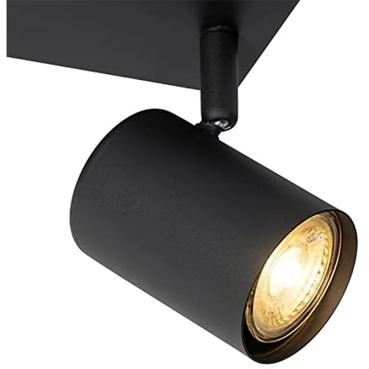 Qazqa LED Aufbaustrahler Jeana, ohne Leuchtmittel, GU10, Schwarz, Modern, Stahl, 2-flammig – Bild 4