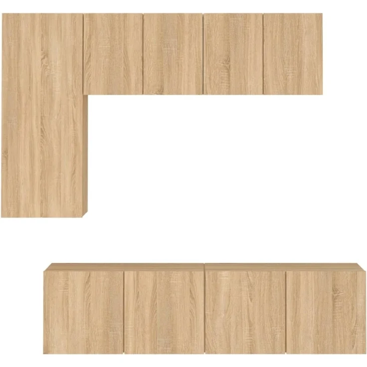 vidaXL 5-tlg. Wohnwand Sonoma-Eiche Holzwerkstoff 3216466 – Bild 8