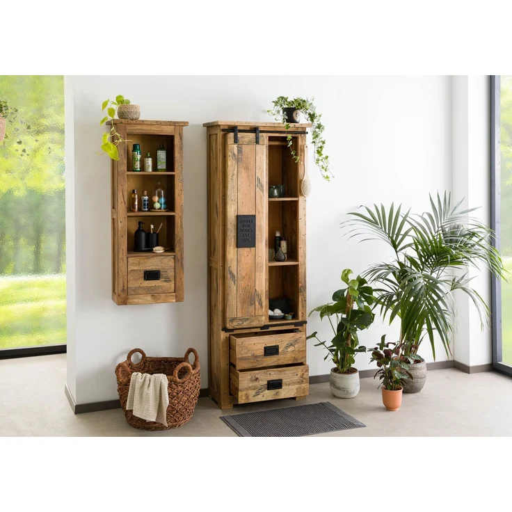 Schrank Mango 70x35x195 natur lackiert RAILWAY #184 – Bild 3