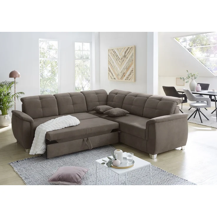 Job 'Udine KPL' Wohnlandschaft, Microfaser bedruckt dunkelbraun – Bild 5