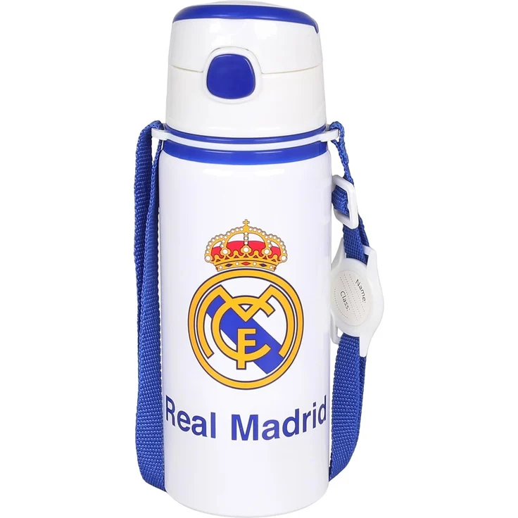 Sarcia. eu Trinkflasche Real Madrid Aluminium THERMOFLASCHE, mit Schulterriemen 600ml – Bild 2
