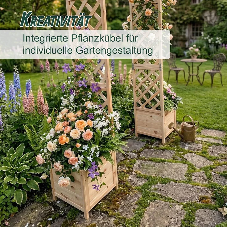 Relaxdays Rosenbogen mit Pflanzkübeln – Bild 6