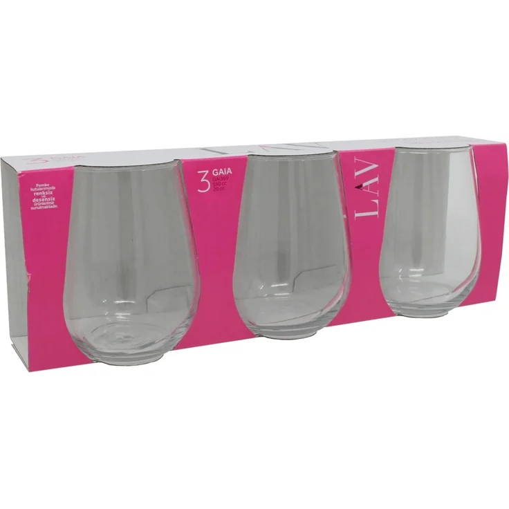 LAV Gaia 3 teiliges Gläser-Set, 590 ml, elegantes Design - langlebig & robust – Bild 4