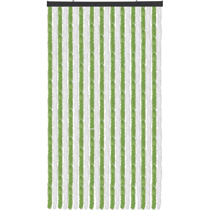 Flauschvorhang 56x185cm - 140x220cm Unistreifen Grün und Weiß 100x200 cm – Bild 1