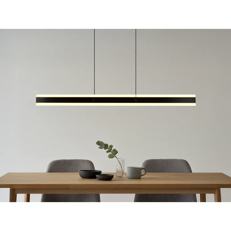 LED Pendelleuchte ARCOLA stufenlos höhenverstellbar Schwarz, Breite 115cm – Bild 4