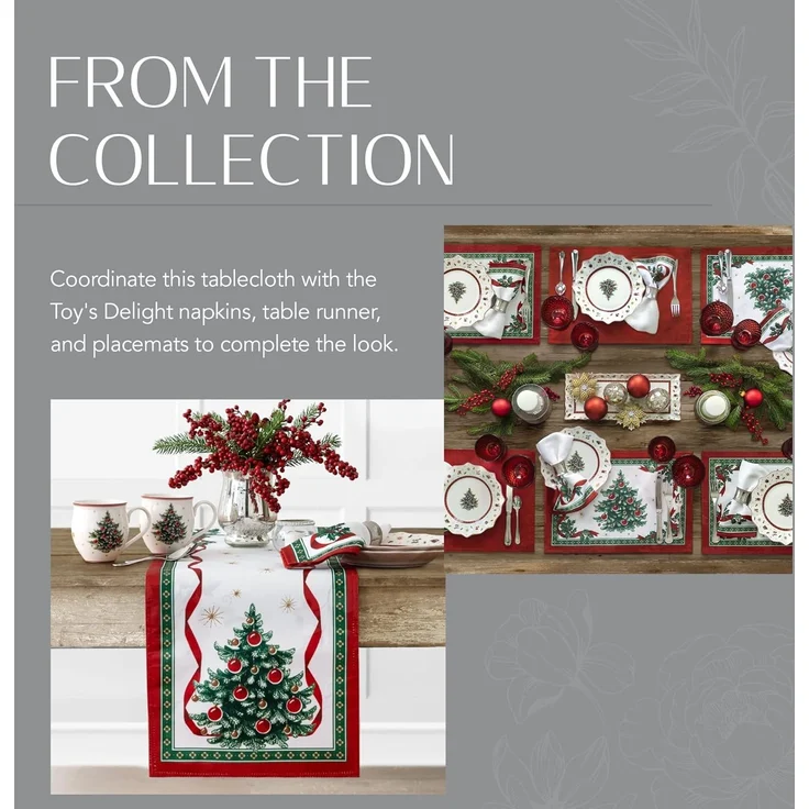 Elrene Home Fashions Villeroy & Boch Toy's Delight Tischdecke aus Stoff, Weihnachtsdekoration, 152,4 x 259,1 cm, rechteckig – Bild 5