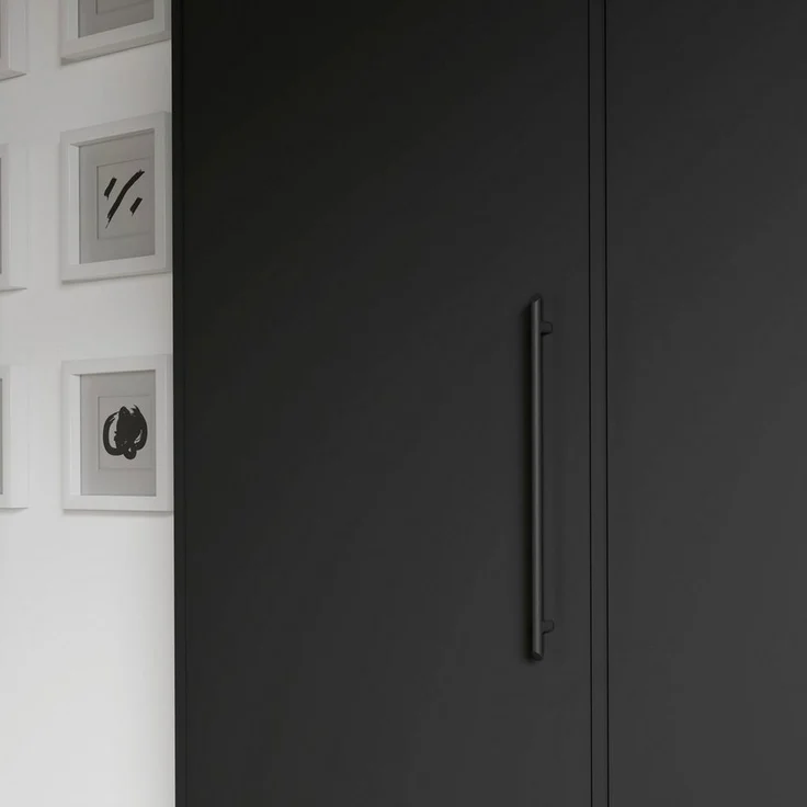 Forte 'MOKKARO' Kleiderschrank, Schwarz, 206 x 200 x 60 cm – Bild 3