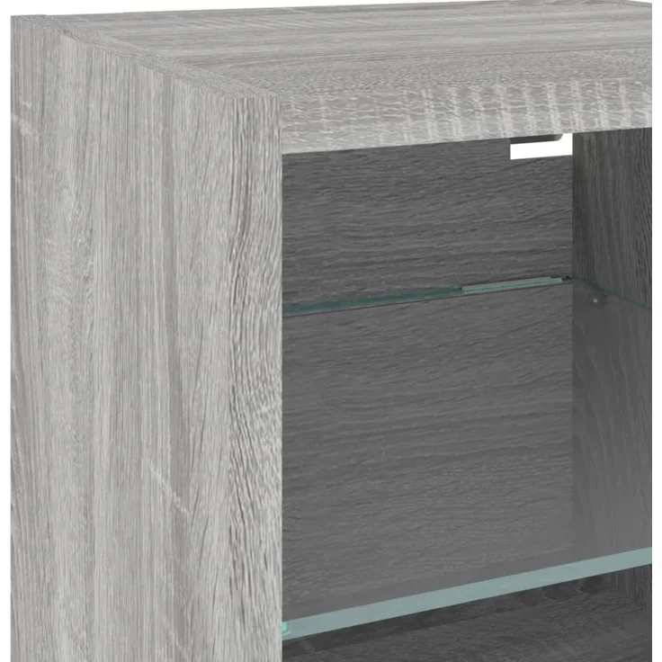 vidaXL 8-tlg. Wohnwand mit LED-Beleuchtung Grau Sonoma Holzwerkstoff 3216638 – Bild 10