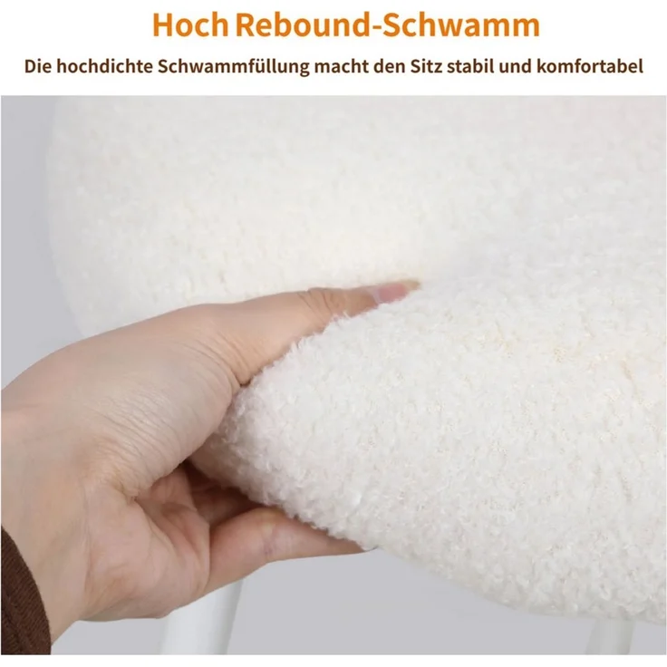 Rutaqian Stuhl Frisierstuhl mit niedlicher Schleifenrückenlehne, Tragkraft 330 lbs, Schminkstuhl ohne Armlehnen, Schminkstuhl für das Schlafzimmer – Bild 3