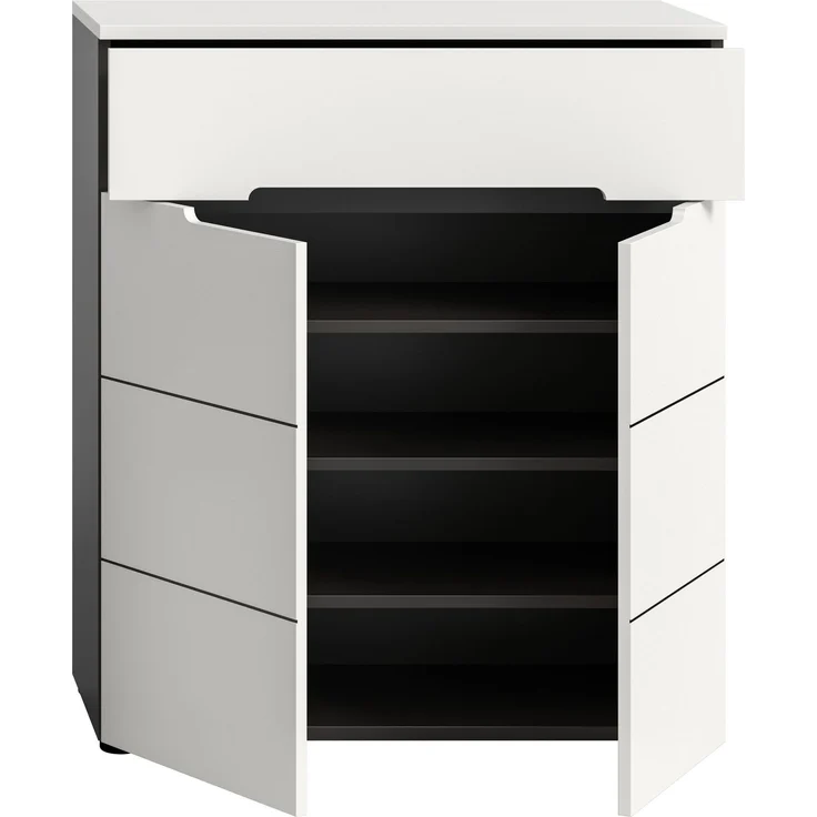 Schuhkommode (B/H/T: 80x94x37 cm) in weiß Nachbildung – Bild 3