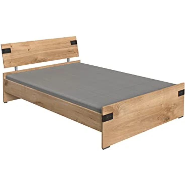 Jugendzimmer Liverpool Drehtürenschrank in Plankeneiche und Graphit - Kinderzimmer Komplett Set – Einzelmöbel und verschiedene Set Varianten - 7 teilig , Kleiderschrank (Drehtüren) + 140er Jugendbett + Bettschubkasten + Nachttisch + Schreibtisch + Roll... – Bild 4
