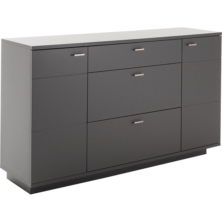 Wohn Schick MAGON Sideboard,Front/Korpus: Royal grau,2 Türen, 3 Schubkästen - H 94 cm x T 44 cm x B 160 cm