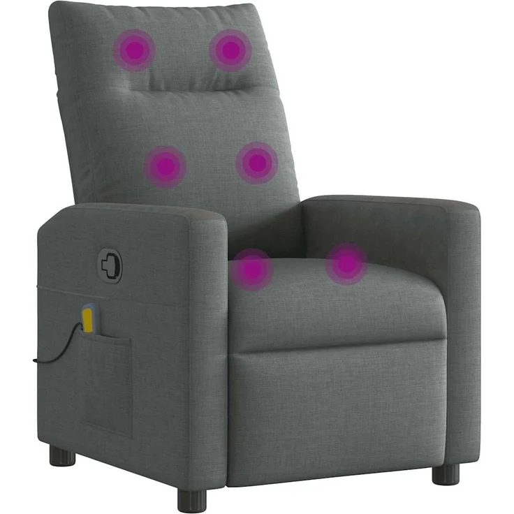 vidaXL Massage-Relaxsessel, Stoff, Dunkelgrau 4104833 – Bild 6