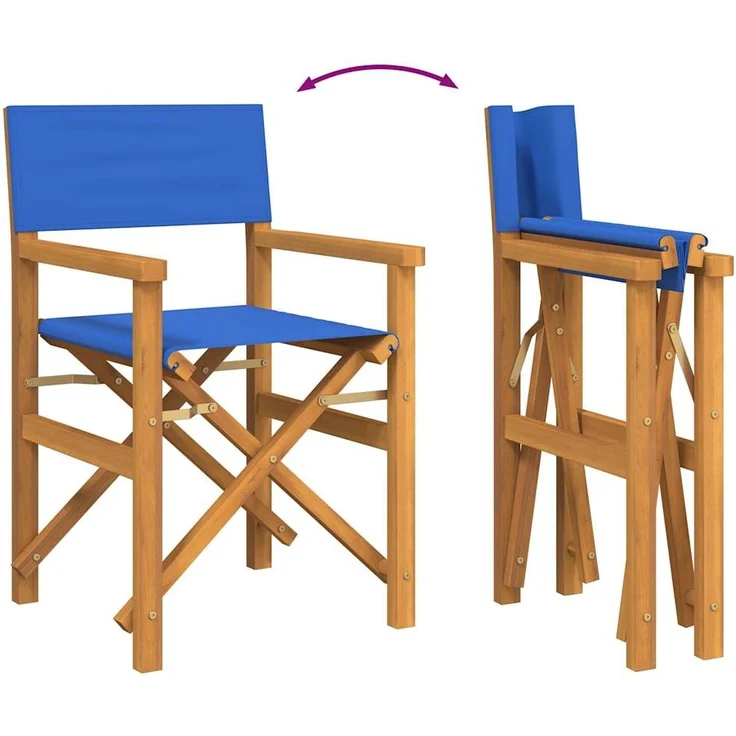 vidaXL Regiestuhl Klappbar Blau Massivholz Teak 4008509 – Bild 5