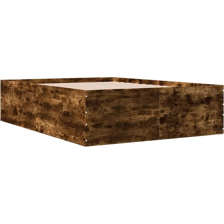 vidaXL Bettgestell Räuchereiche 140x200 cm Holzwerkstoff 3280927 – Bild 2