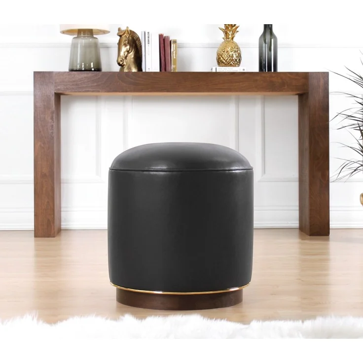 Hanah Home 'Milotte - Anthracite' Pouffe, Anthrazit, 42 x 43 x 42 cm – Bild 2