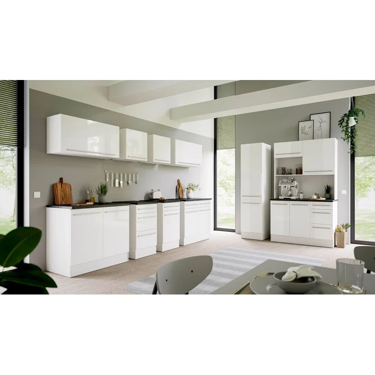 Yourkitchen 'JAZZ' Spülenunterschrank Küchenschrank, Holznachbildung weiß, 100 x 90 x 60 cm, ohne Ausschnitt und Spüle – Bild 3