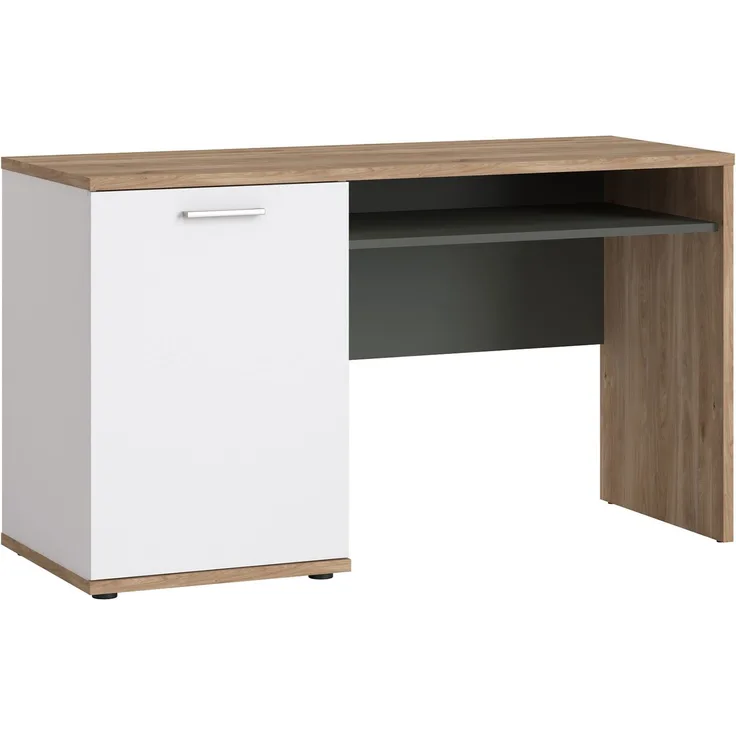 Schreibtisch Teenie / Twenty, Holzwerkstoff, Schwarz, Weiß, 130 x 75 x 50 cm