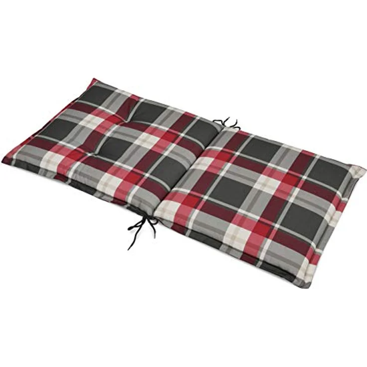 Beautissu 4er Set Niedriglehner Auflage Sunny 100 x 50 x 6 cm Bordeaux – Bild 6