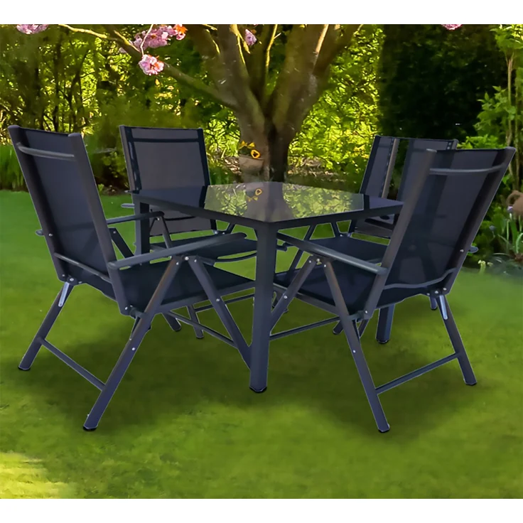 VCM Gartenmöbel-Set Miami 917328 Anthrazit H. 105 x B. 80 x T. 80 cm – Bild 4
