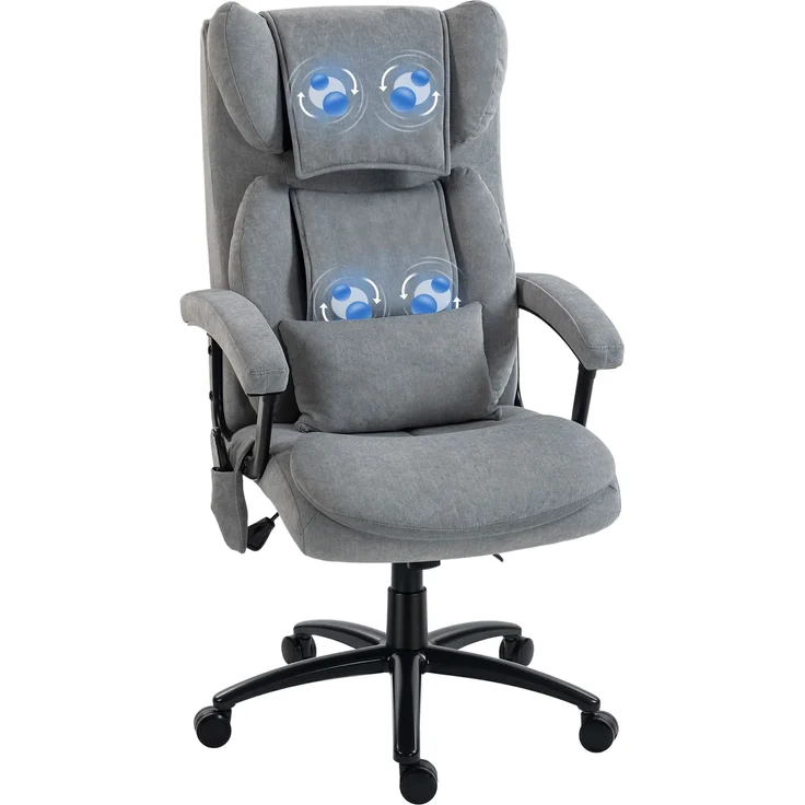 MELAYR, Ergonomischer Massage-Bürostuhl mit 4 Knetpunkten, 76 x 70.5 x 122 cm, Grau – Bild 1