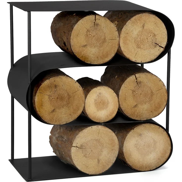 Moritz Metall Kaminholzregal Doppelte S Form Brennholzregal Feuerholzregal Stapelhilfe Holzhalter Kaminholzständer – Bild 1