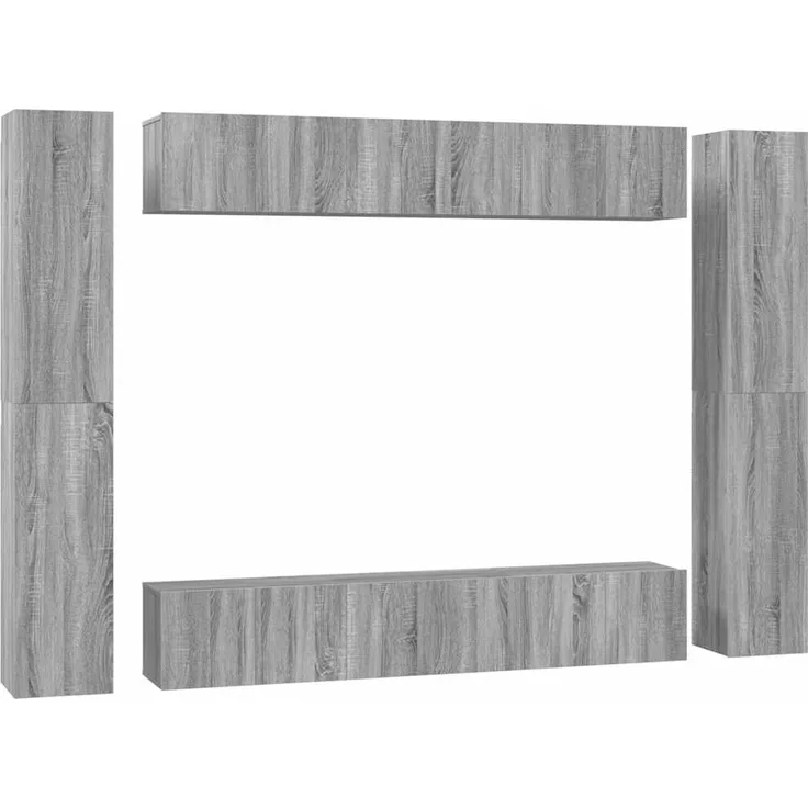 10-tlg. TV-Schrank-Set Grau Sonoma Holzwerkstoff [3120249]