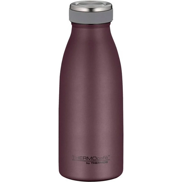 THERMOcafé by THERMOS TC BOTTLE burgundy mat 0,35l, Isolierflasche aus Edelstahl, kohlensäurefest, 12h heiß 24h kalt, Auslaufsicher, für Schule, Unterwegs & Büro – Bild 3