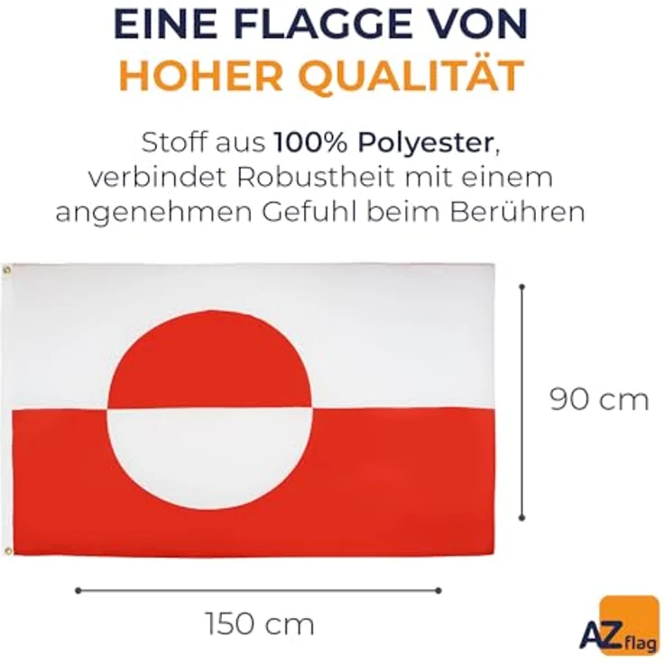 AZ FLAG - Flagge Grönland - 150x90 cm - Grönländische Fahne 100% Polyester mit Messing-Ösen - 110g – Bild 2