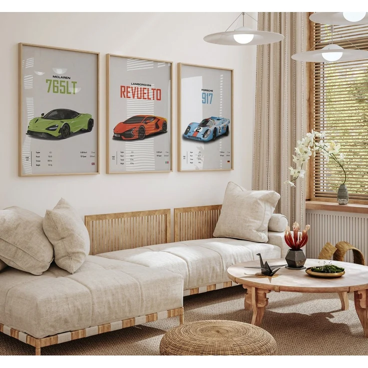 JUSTGOODMOOD Poster Sportwagen Mclaren Lamborghini Porsche Klassiker Legenden Geschenk für, PORSCHE 917 (1 St) – Bild 4