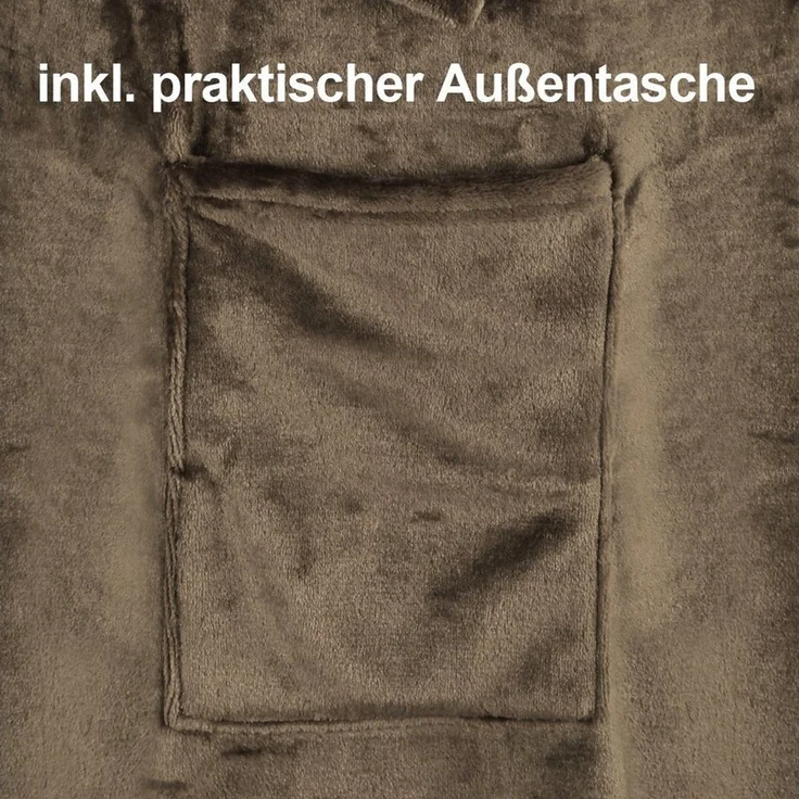 Wohndecke flauschige, tragbare Kuscheldecke mit Ärmeln ohne Fußtasche, Gräfenstayn, warme Ärmeldecke - TV Decke zum Anziehen - 200x150 cm – Bild 2