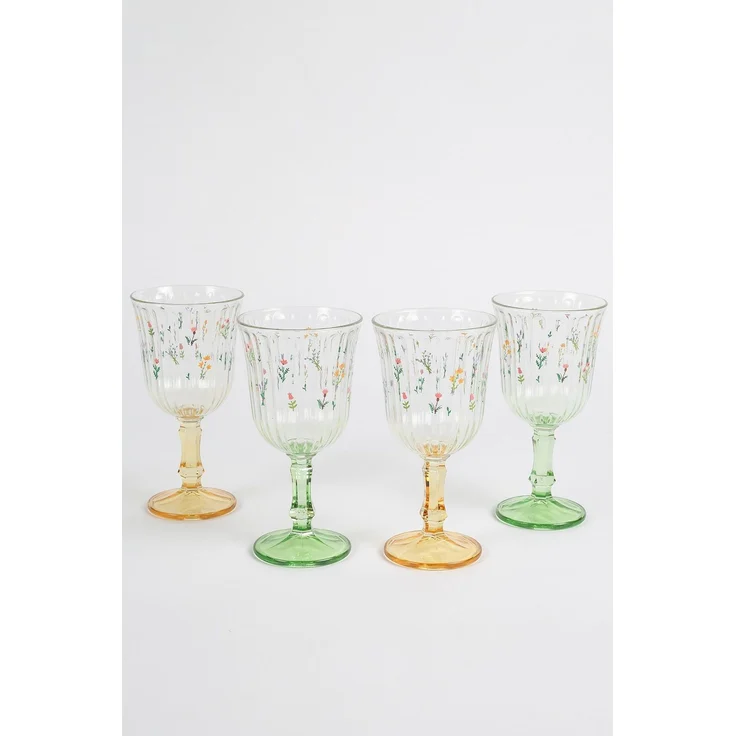 Hermia Concept 'Botanical 240' Weingläser-Set (4-teilig), Gelb / Grün, 8,2 x 8,2 x 15,9 cm, 240 ml – Bild 3
