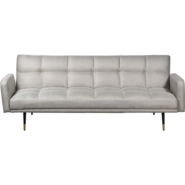 DRW 3-Sitzer-Sofa aus Polyester mit Metallbeinen in Beige, Schwarz und Gold, 193 x 83 x 75 cm – Bild 2