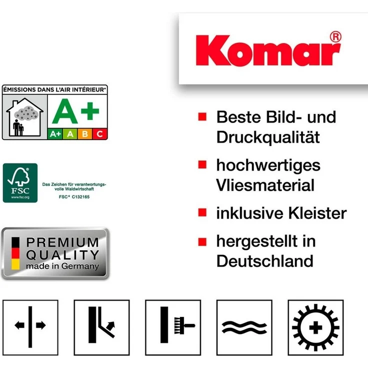 Komar Wandtattoo Fiore - Größe 50 x 70 cm (5 St), selbstklebend, Wandsticker – Bild 2
