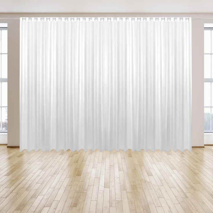 Gardine mit Ösen Transparent 140 x 145 cm ( Breite x Länge ) in weiß, mit beschwerten Abschlußband – Bild 6