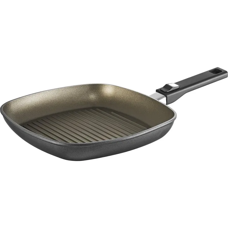 Berndes Vario Click Induction Plus Grillpfanne, Pfanne, Antihaftversiegelung, Aluminium, 30x30 cm, 031598
