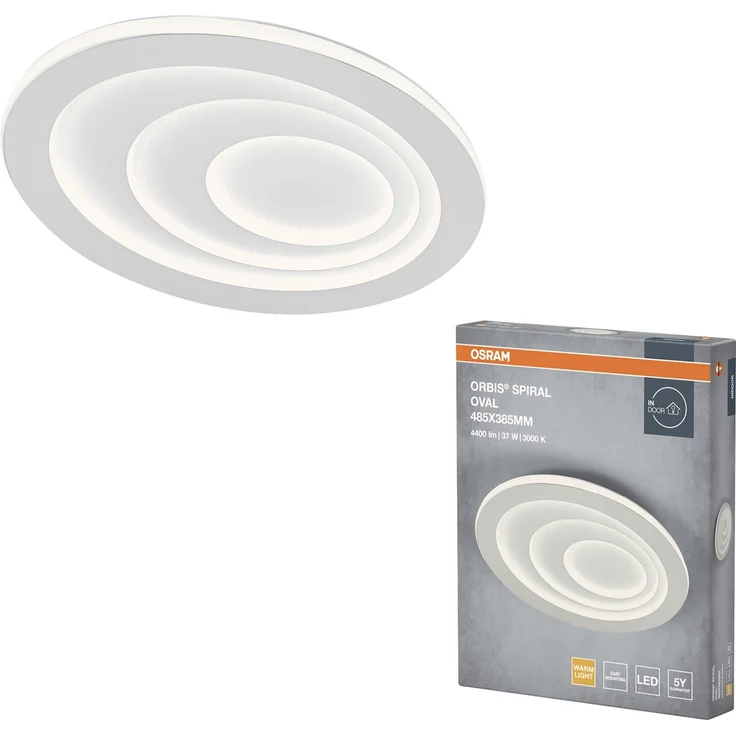 Osram LED Deckenleuchte Orbis Spiral Oval weiß Ø 49 cm 37 W warmweiß – Bild 3