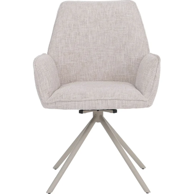 6er-Set Esszimmerstuhl HWC-G67, drehbar Auto-Position Metall Chenille (410g/m²) ~ Gestell creme, creme – Bild 7