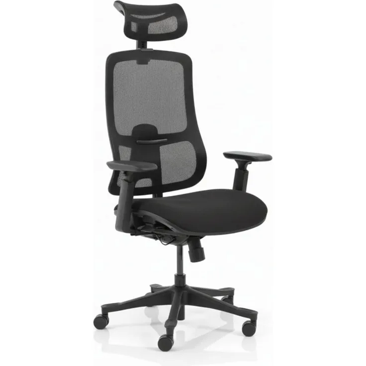 VALKENSTOL M5 POLSTER-SITZ Bürostuhl ergonomisch mit Schaumstoff Sitz - 5 Jahre Garantie - adaptive Lordosenstütze - verstellbare Sitztiefe
