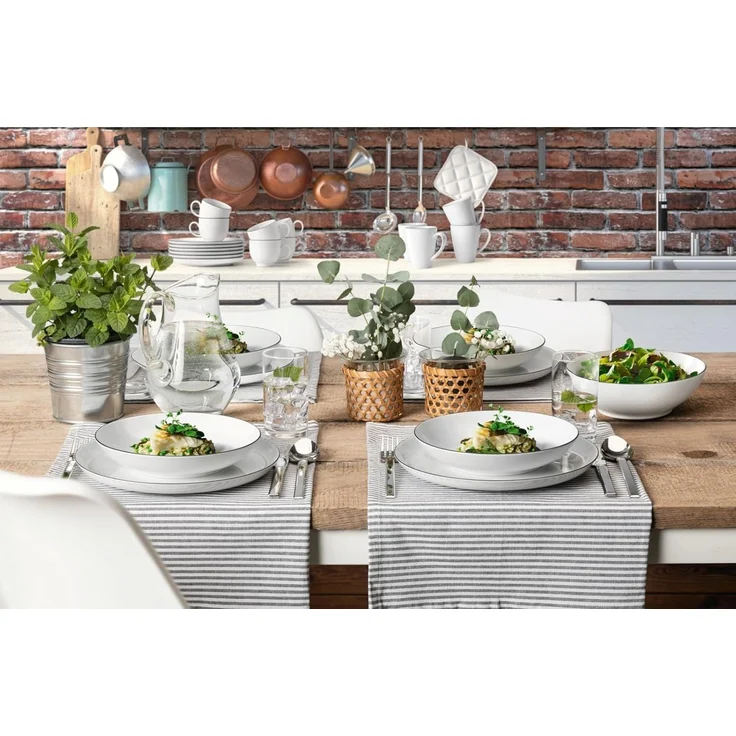 Seltmann Weiden Lido Black Line Tafelservice rund 12-teilig – Bild 6