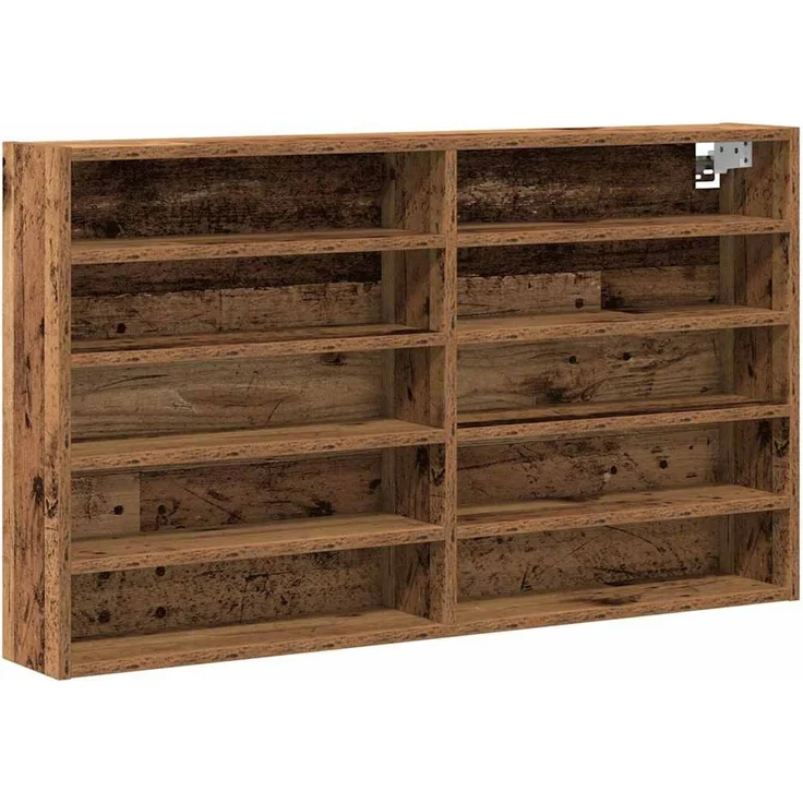 vidaXL Vitrine mit Regal Altholz 100 x 15 x 58 cm Holzwerkstoff 873904 – Bild 1